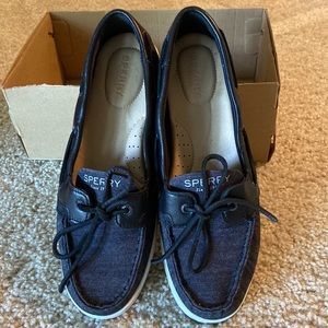 NWT Sperry Top Sider Loafers. Boat Shoe Starfish Brights Black